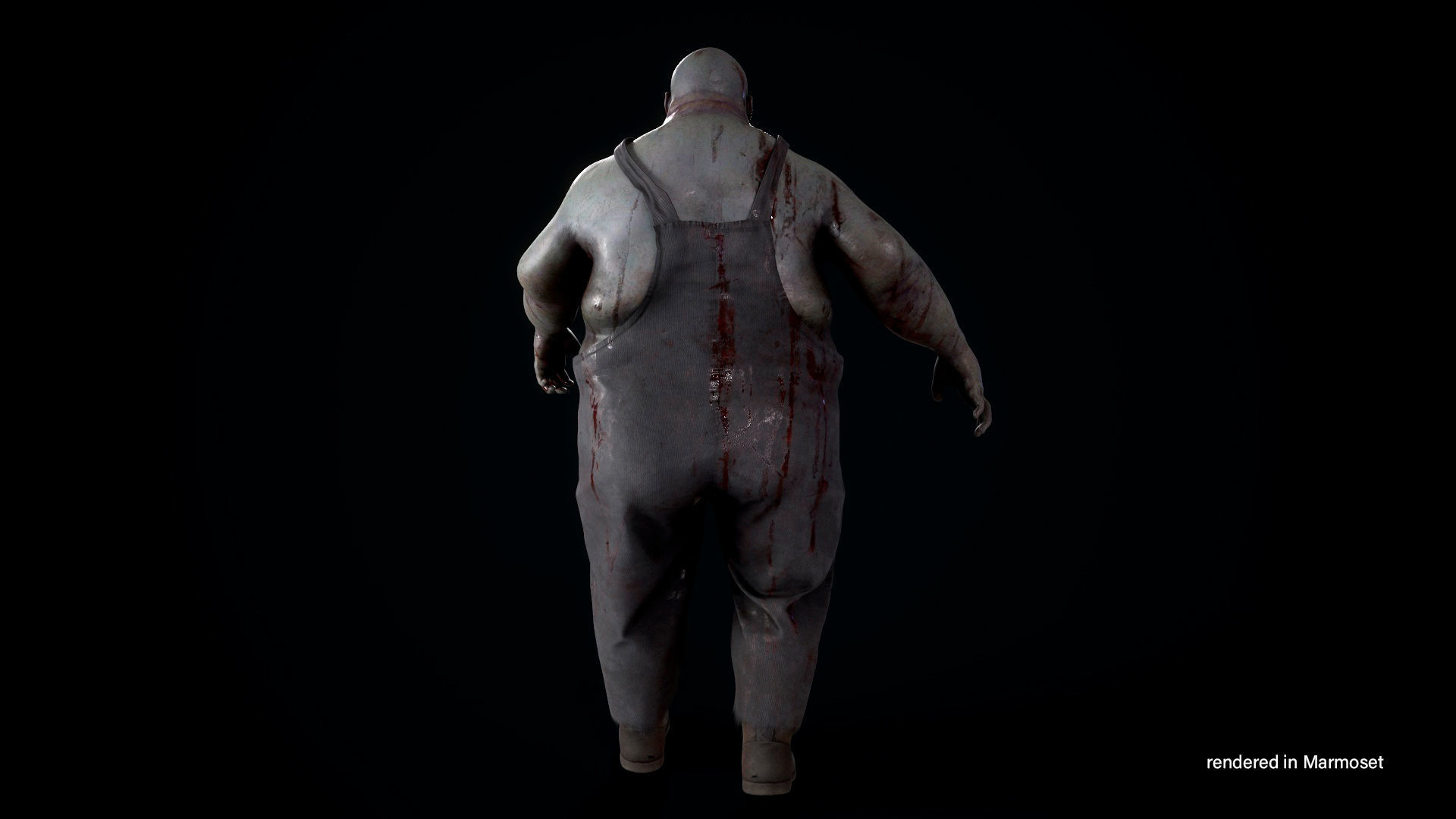 Zombie Butcher Low-poly 3D model_5