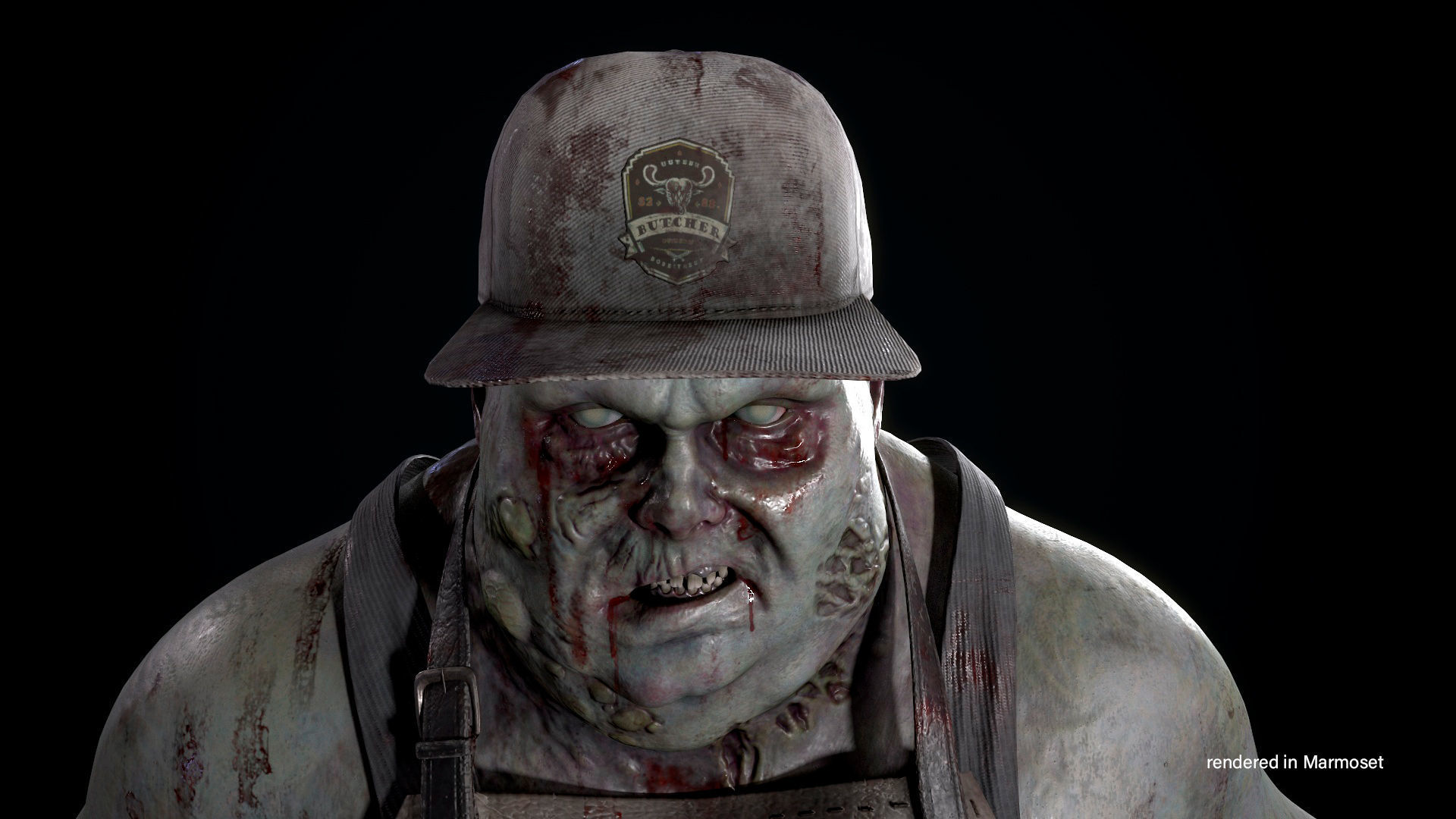 Zombie Butcher Low-poly 3D model_11