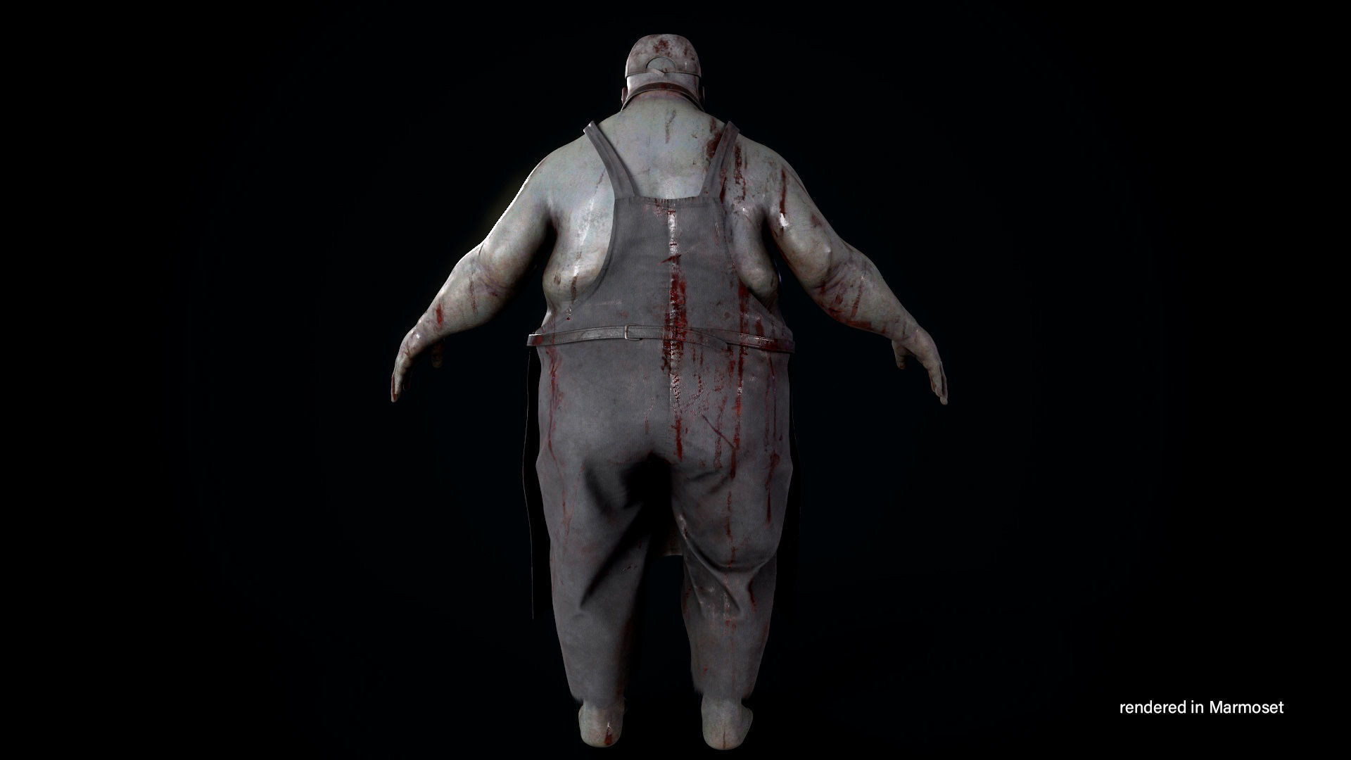 Zombie Butcher Low-poly 3D model_3