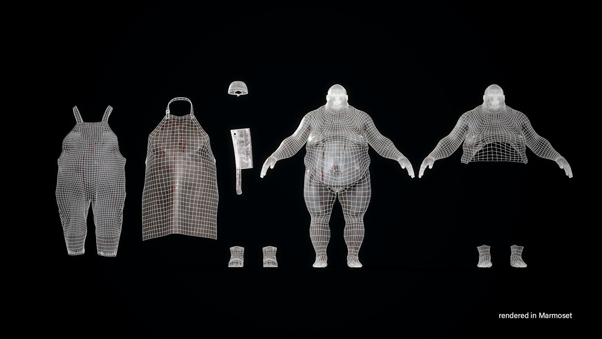 Zombie Butcher Low-poly 3D model_13