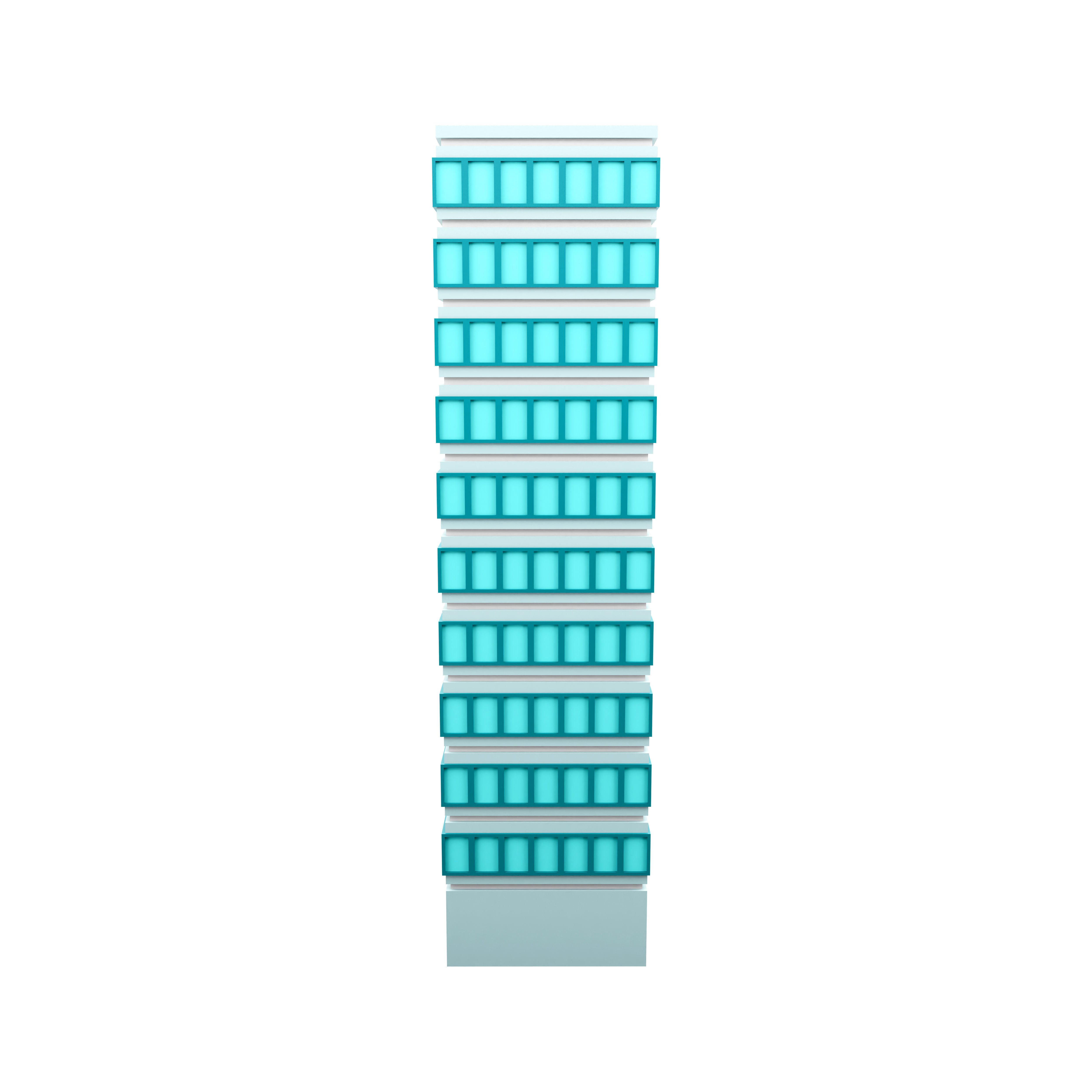 3D skyscraper building icon 3D model_4
