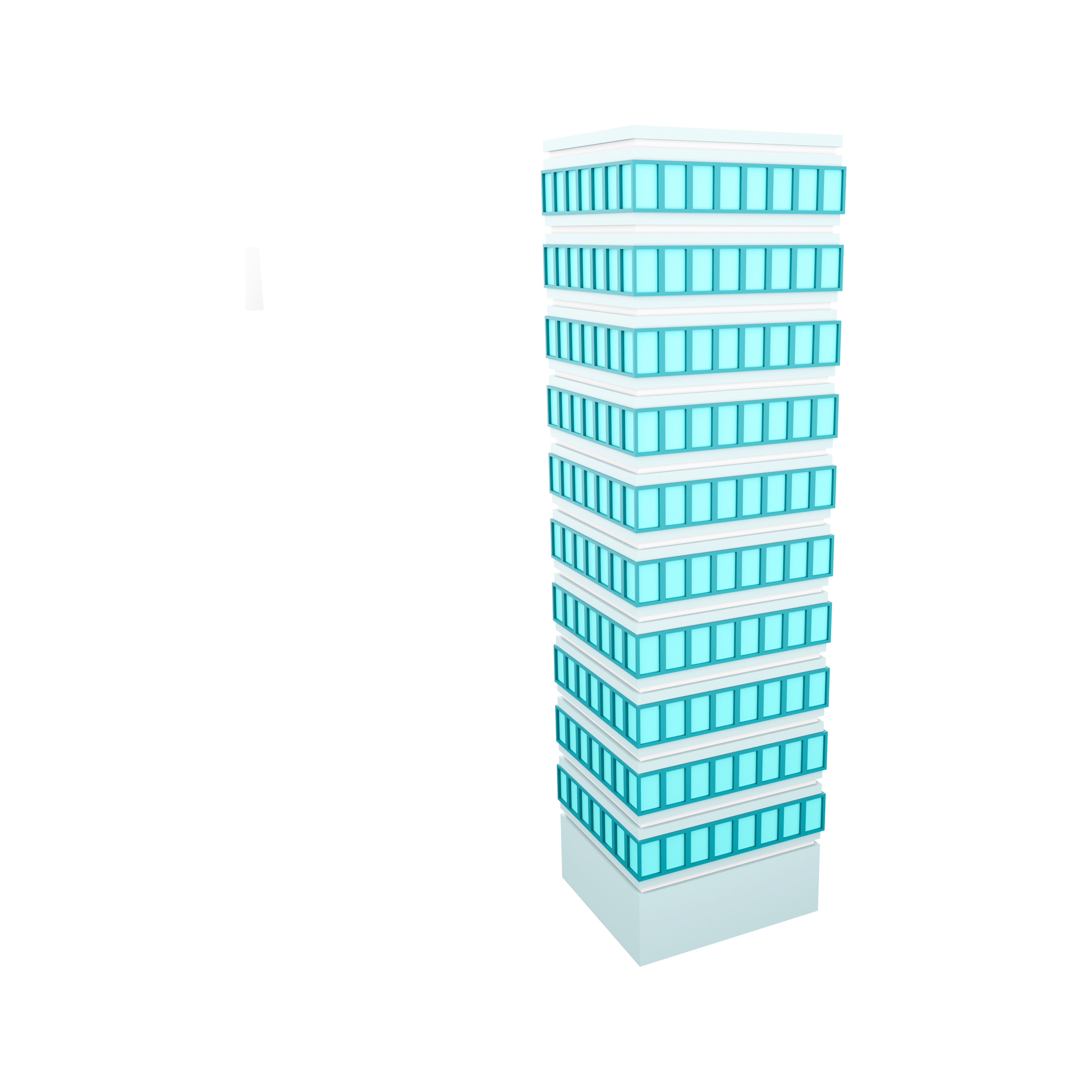 3D skyscraper building icon 3D model_5