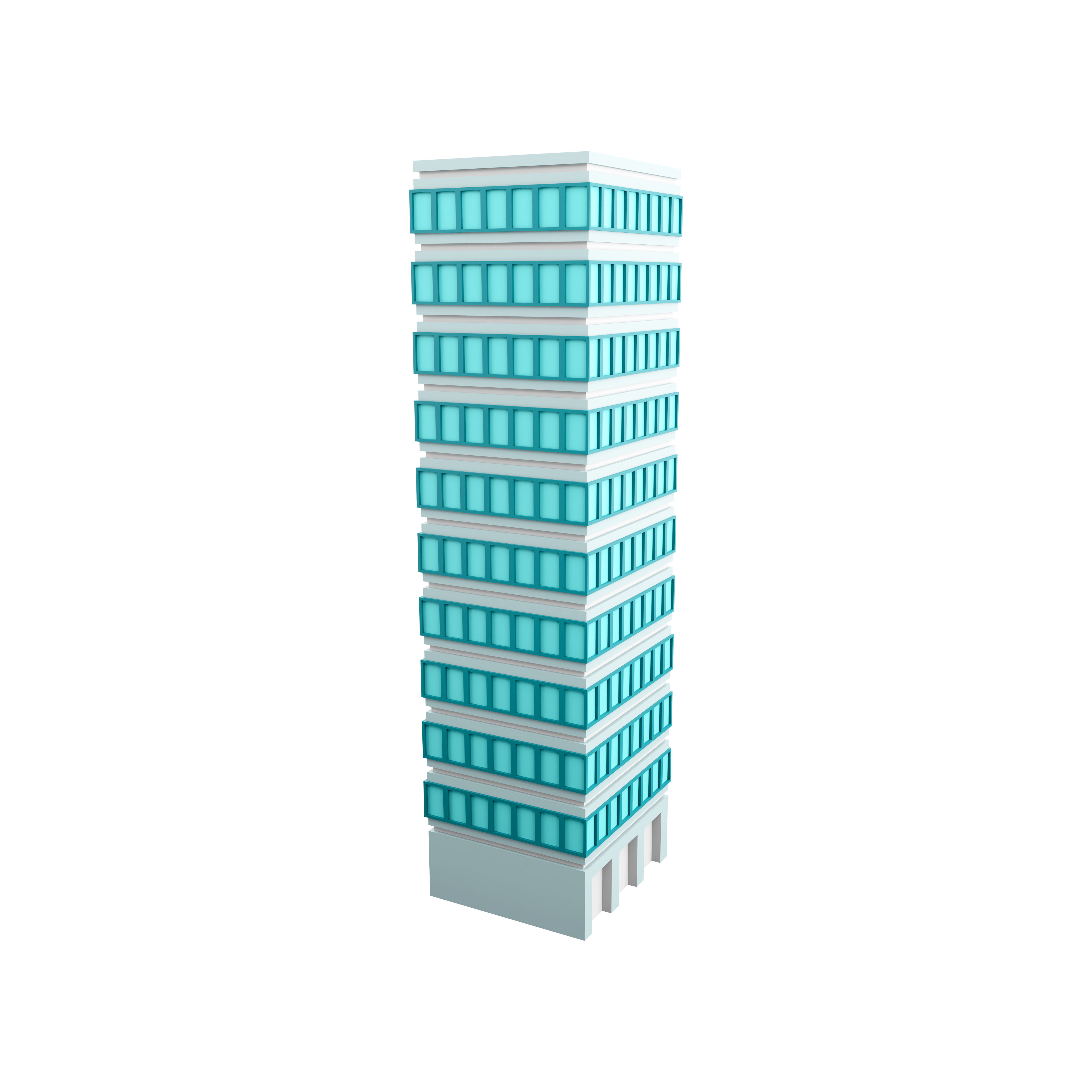 3D skyscraper building icon 3D model_1