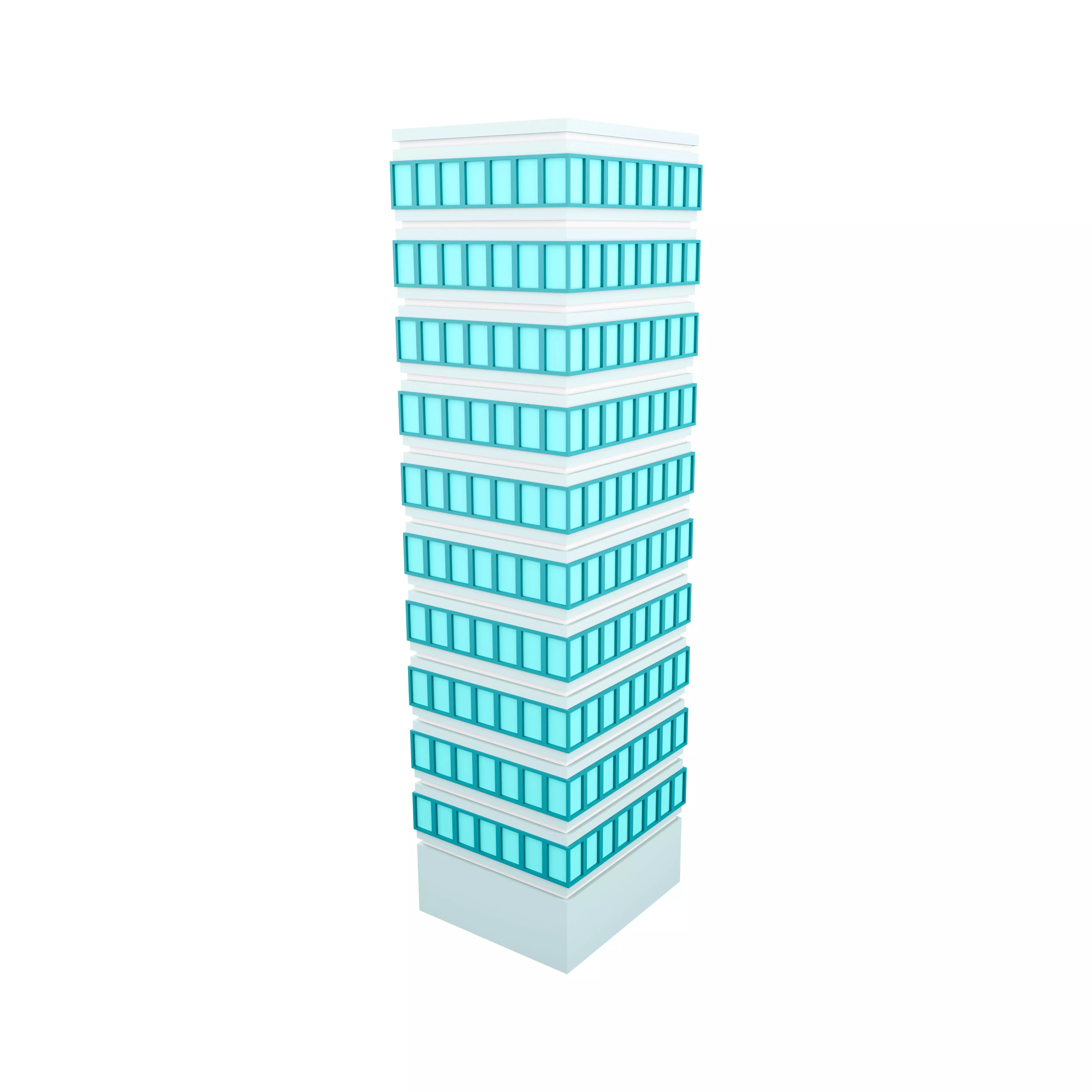 3D skyscraper building icon 3D model_0