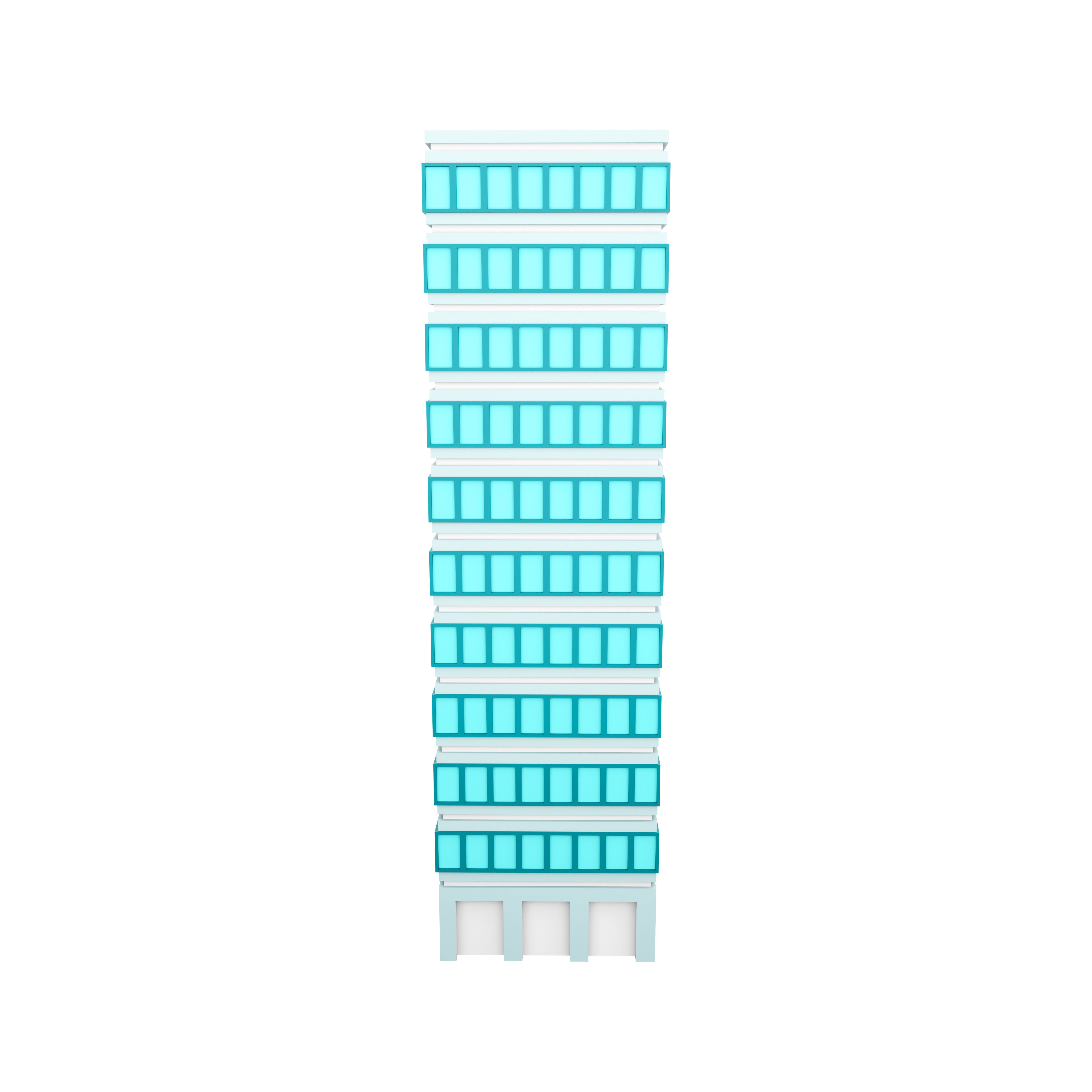 3D skyscraper building icon 3D model_2