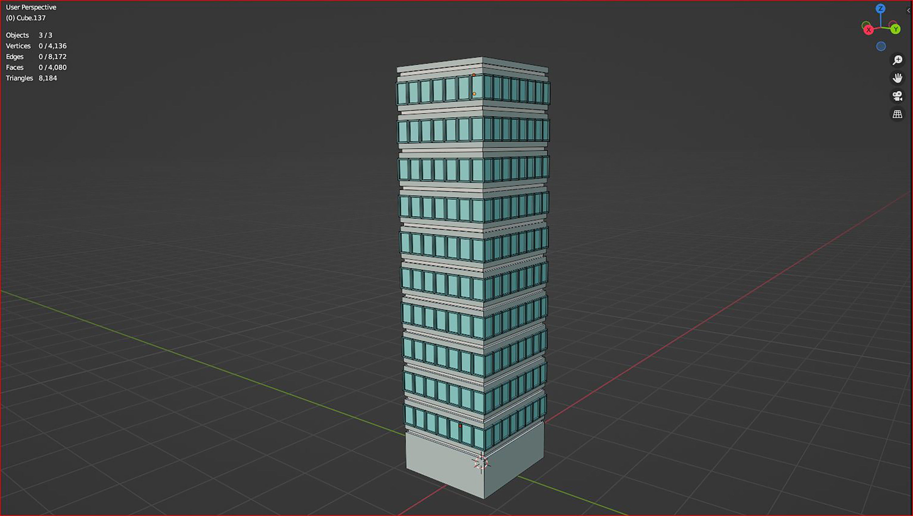 3D skyscraper building icon 3D model_6