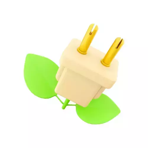 3D Eco plug line icon