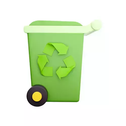 3d  paper trash recycling box icon
