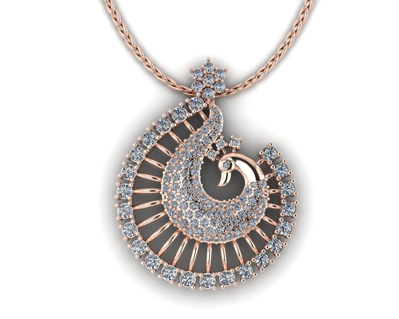 Peacock pendant 3D print model_1