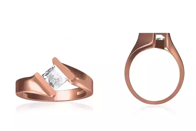 Women Wedding Engagement Ring STL OBJ FBX JCD Details