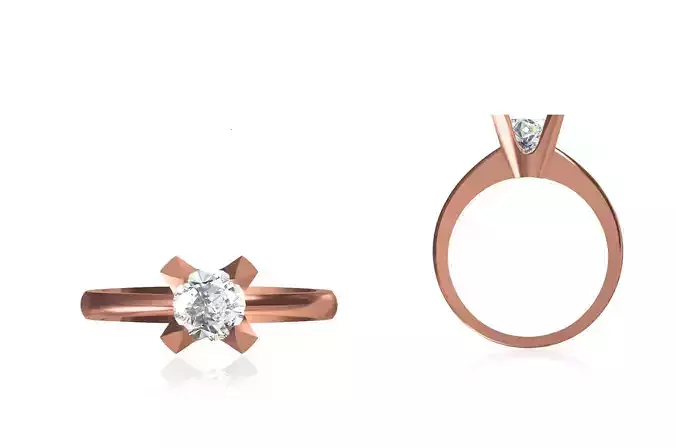 Women Wedding Engagement Ring STL OBJ FBX JCD Details