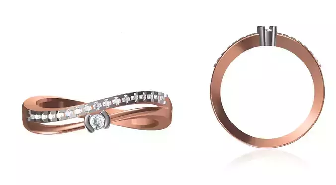 Women Wedding Engagement Ring STL OBJ FBX JCD Details