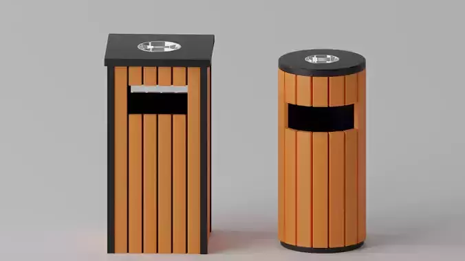 Wooden Trash Can Collection