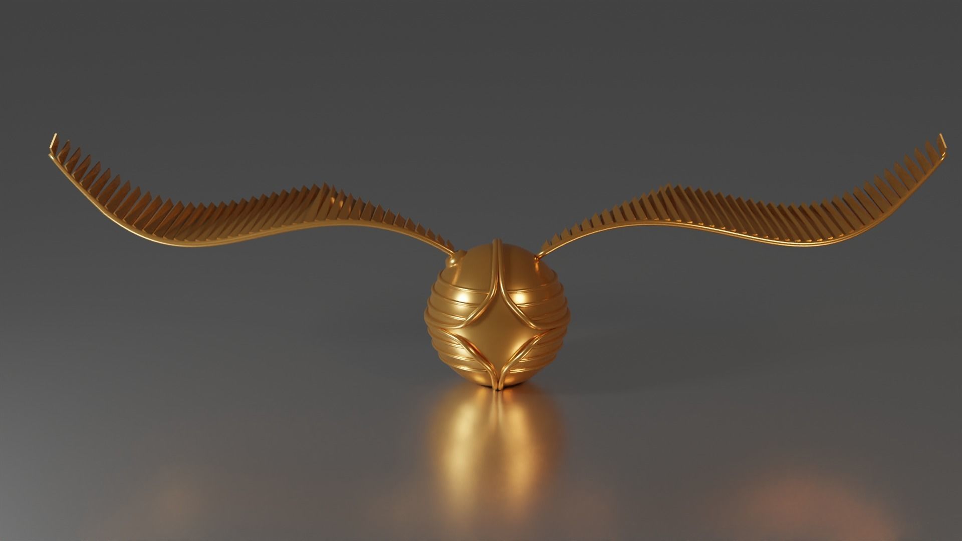 Golden Snitch Low-poly 3D model_2