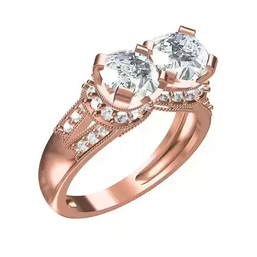 Two Round Diamond Solitaire Engagement Ring