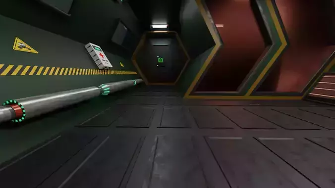 Sci-Fi Spaceship Interior 3D model