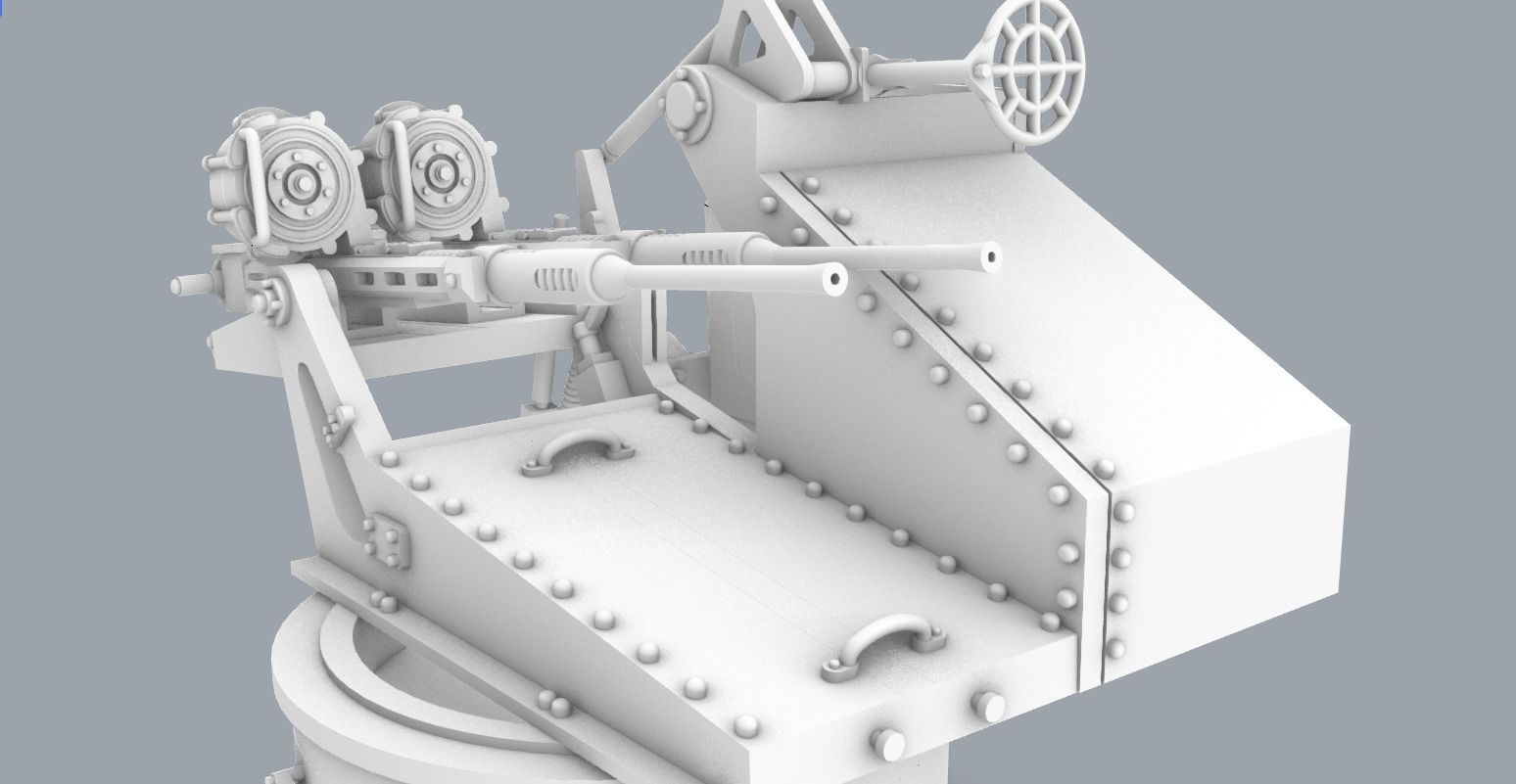 Bofors 40mm 3D Model  Low-poly 3D model_1