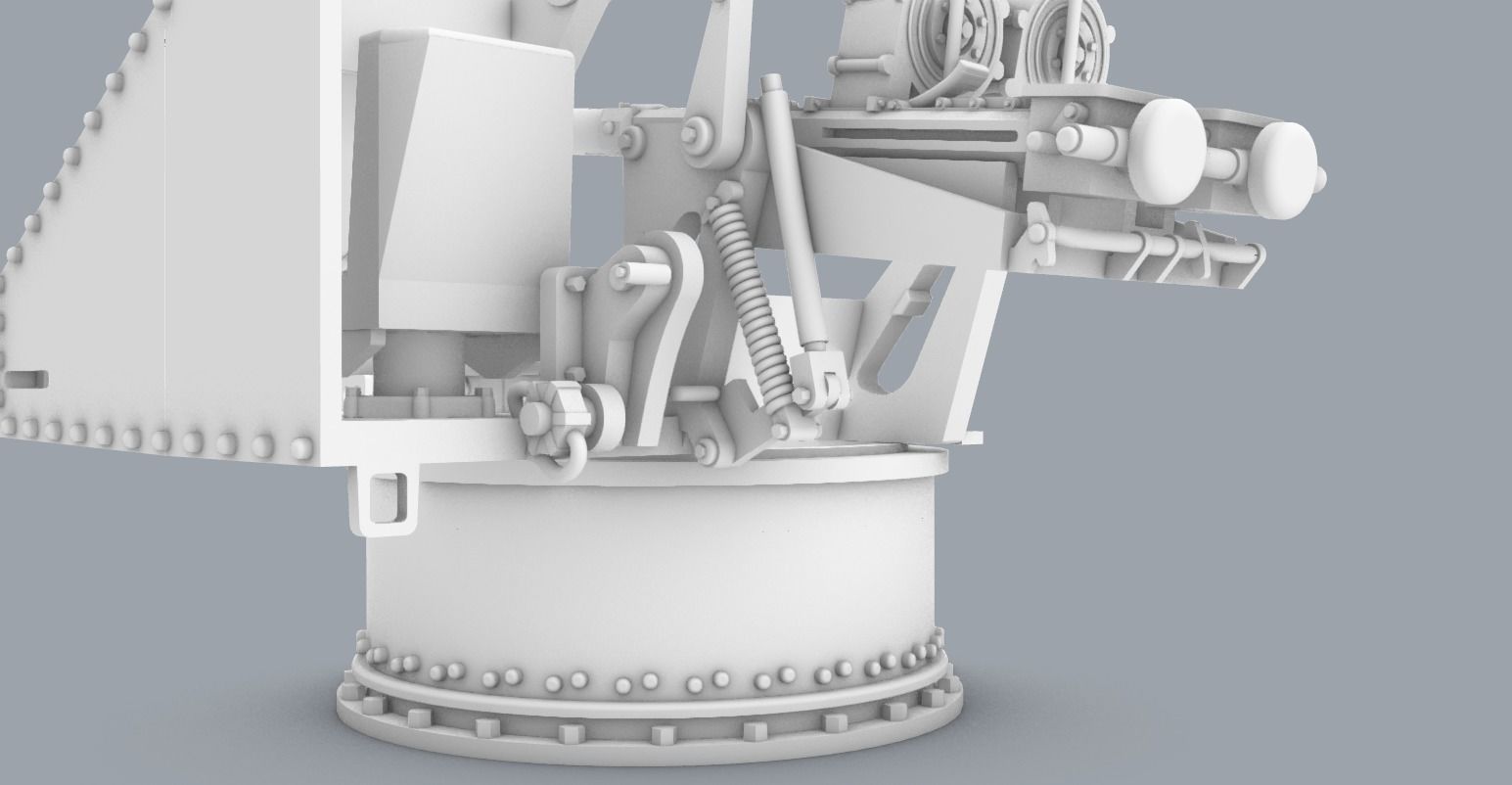 Bofors 40mm 3D Model  Low-poly 3D model_5