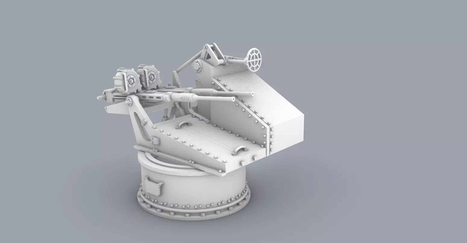 Bofors 40mm 3D Model  Low-poly 3D model_0