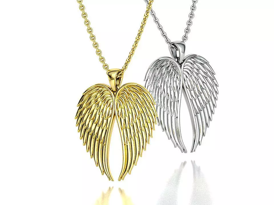 Angel Wings Printable Necklace 3dmodel 30mm length 3D print model