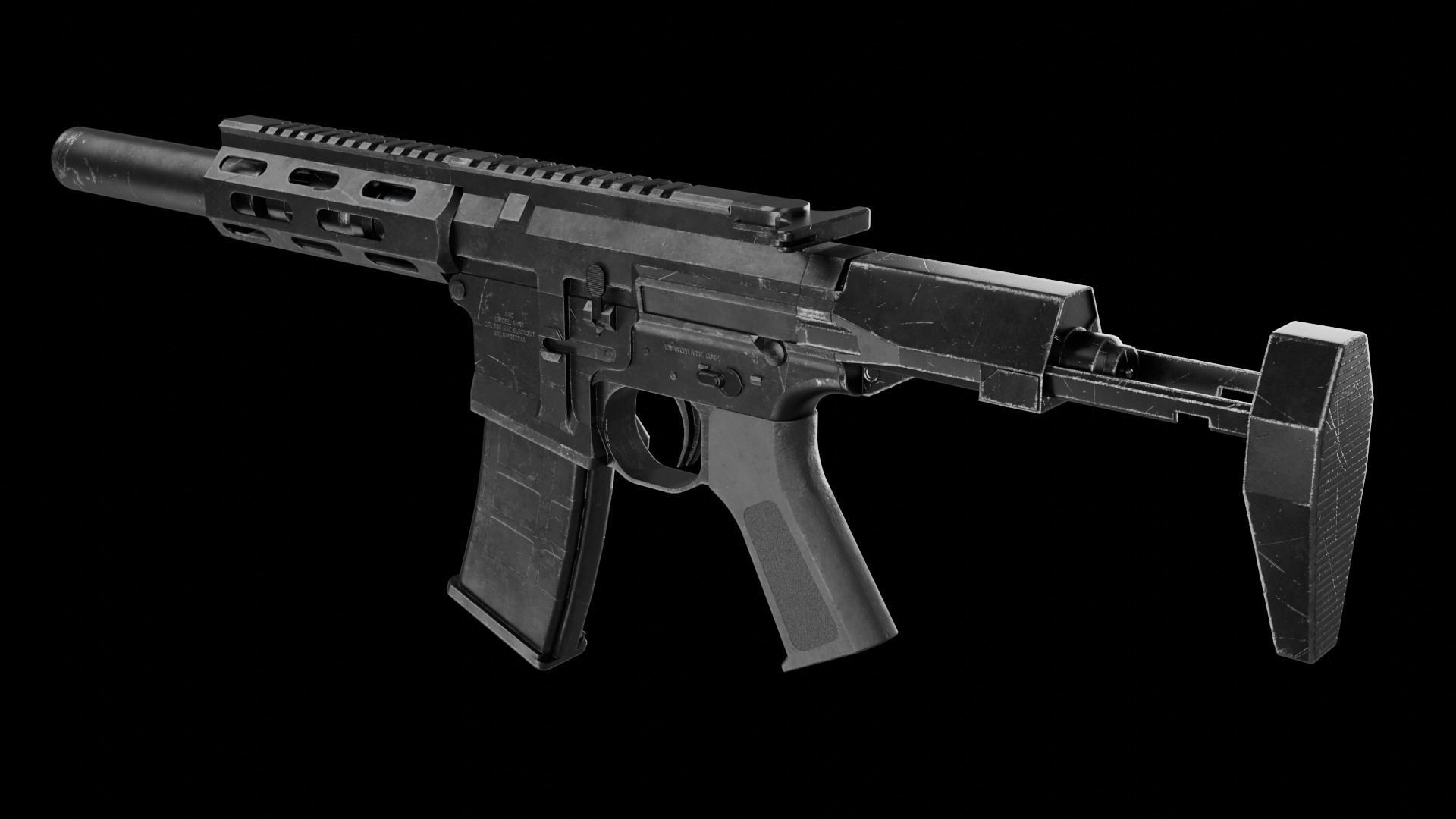 AAC Honey Badger Low-poly 3D model_5