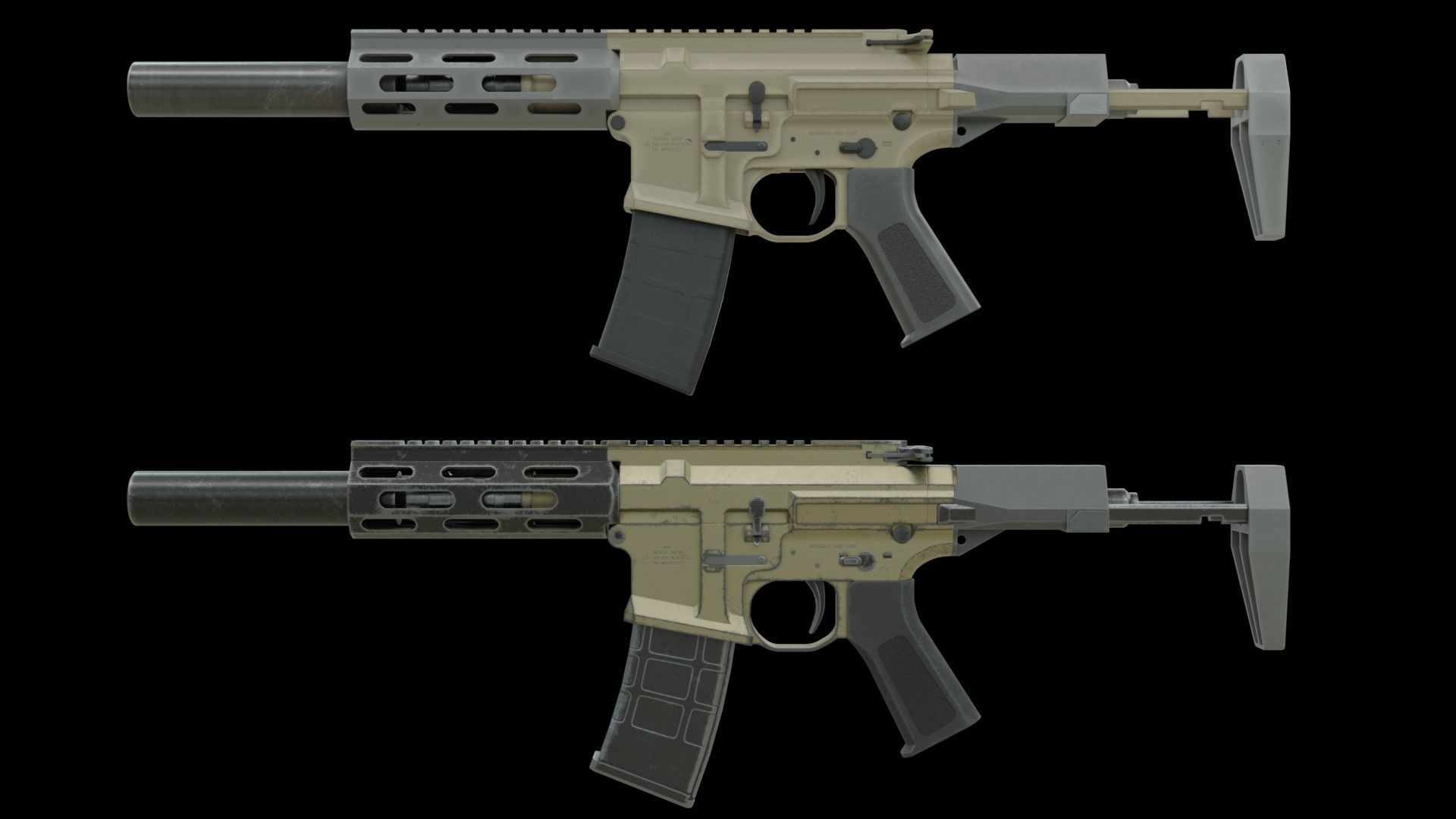 AAC Honey Badger Low-poly 3D model_16