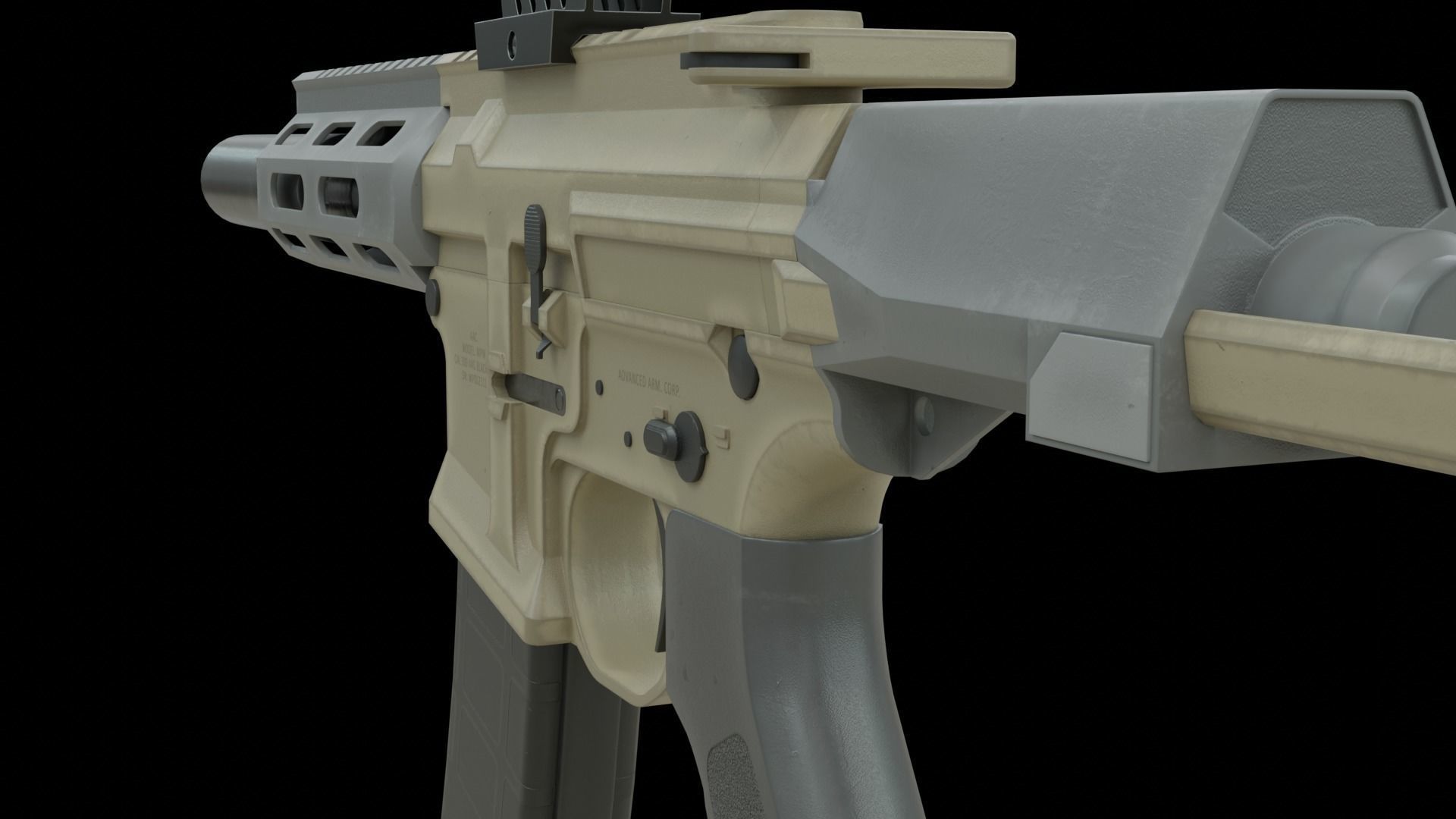 AAC Honey Badger Low-poly 3D model_15