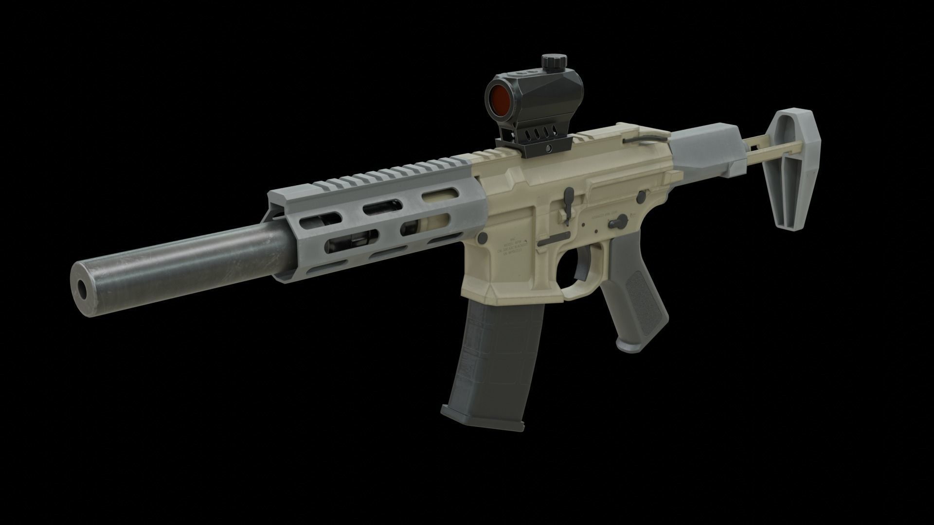 AAC Honey Badger Low-poly 3D model_13