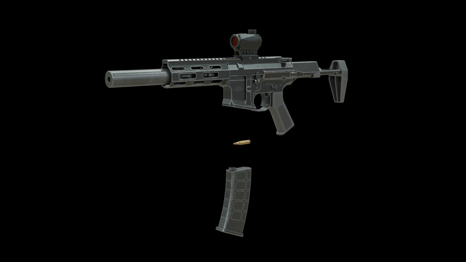 AAC Honey Badger Low-poly 3D model_20