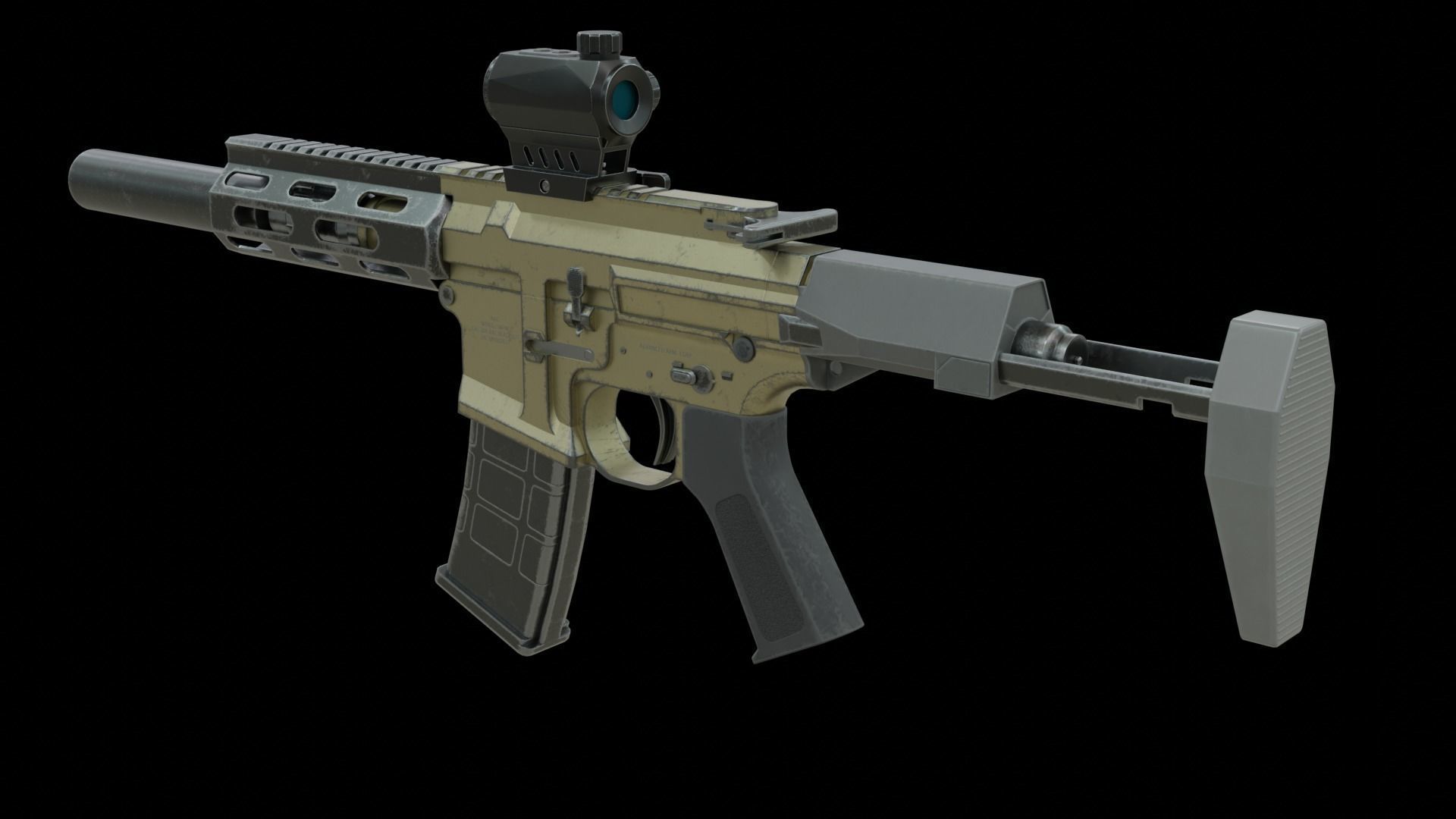 AAC Honey Badger Low-poly 3D model_6