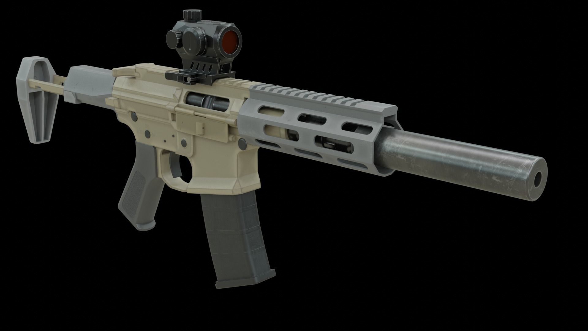 AAC Honey Badger Low-poly 3D model_12