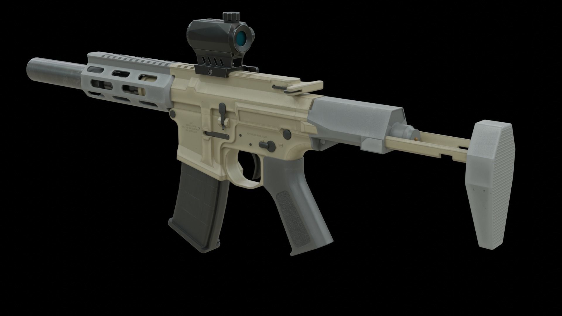 AAC Honey Badger Low-poly 3D model_10