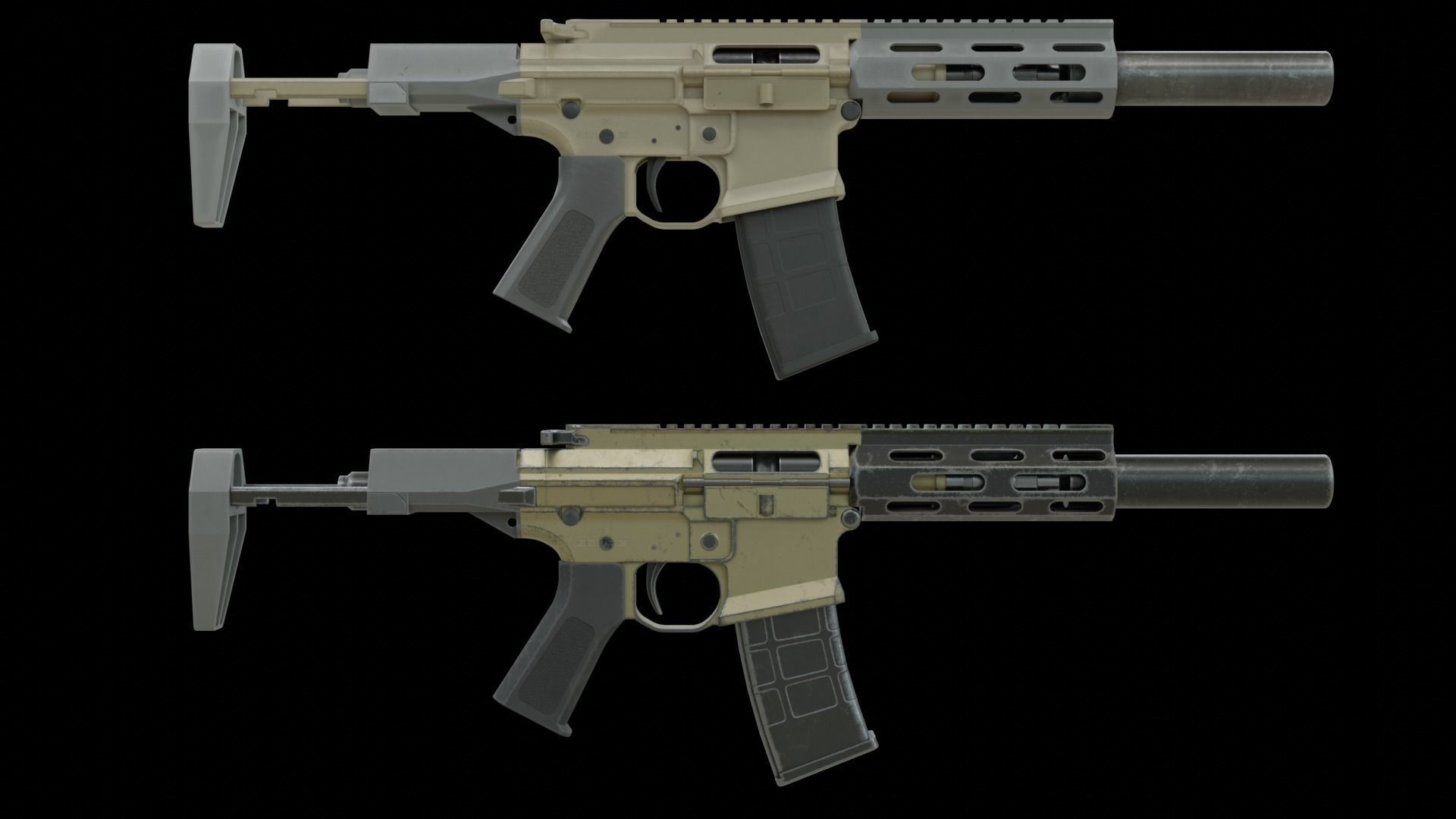 AAC Honey Badger Low-poly 3D model_17