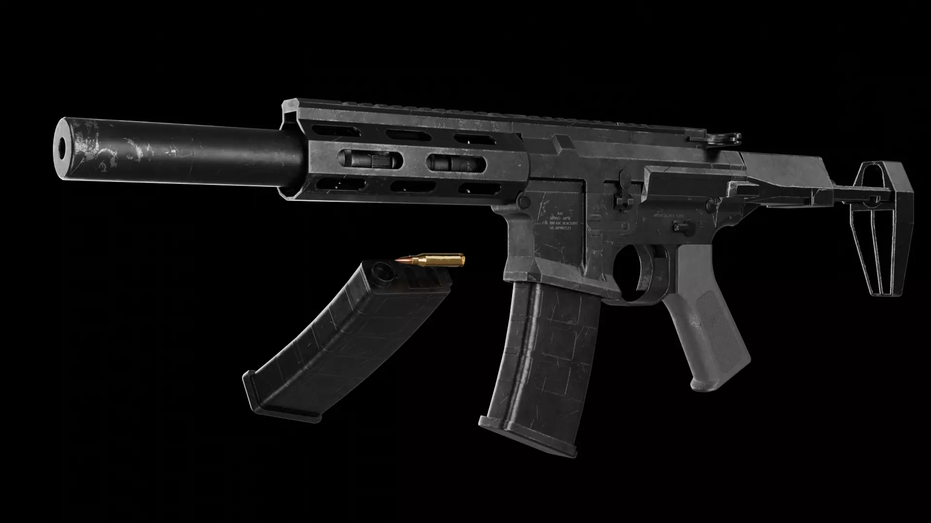 AAC Honey Badger Low-poly 3D model_0