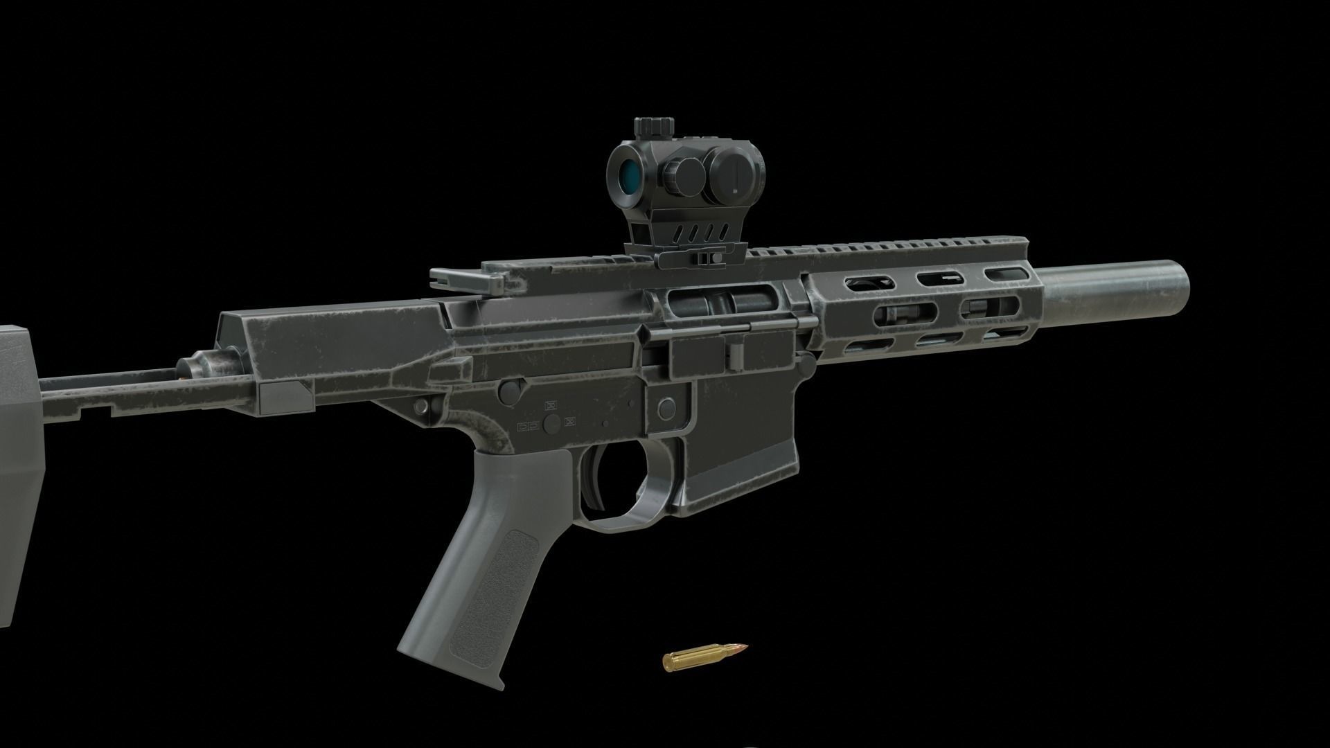 AAC Honey Badger Low-poly 3D model_1