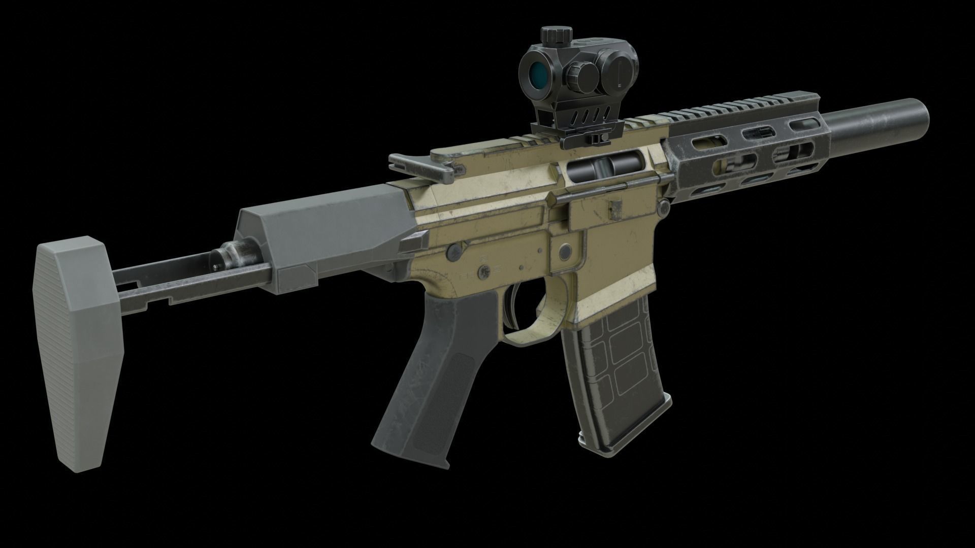 AAC Honey Badger Low-poly 3D model_7