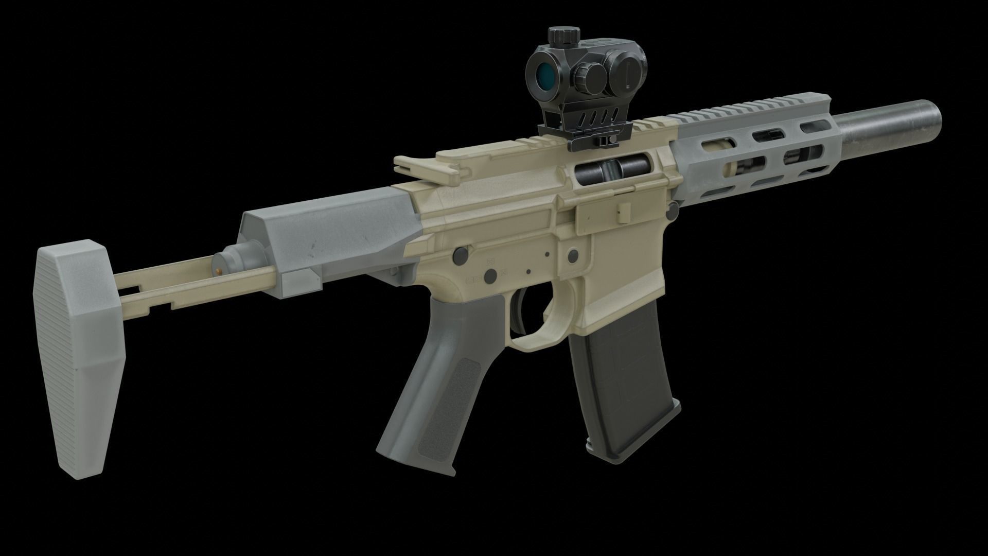 AAC Honey Badger Low-poly 3D model_11