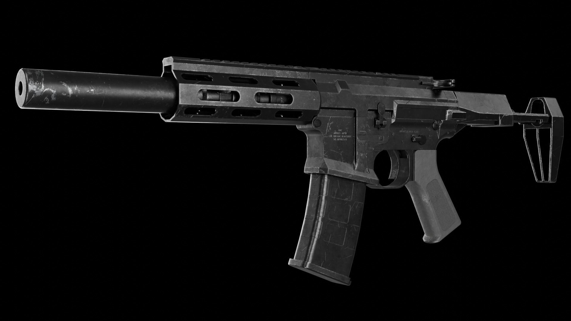 AAC Honey Badger Low-poly 3D model_3