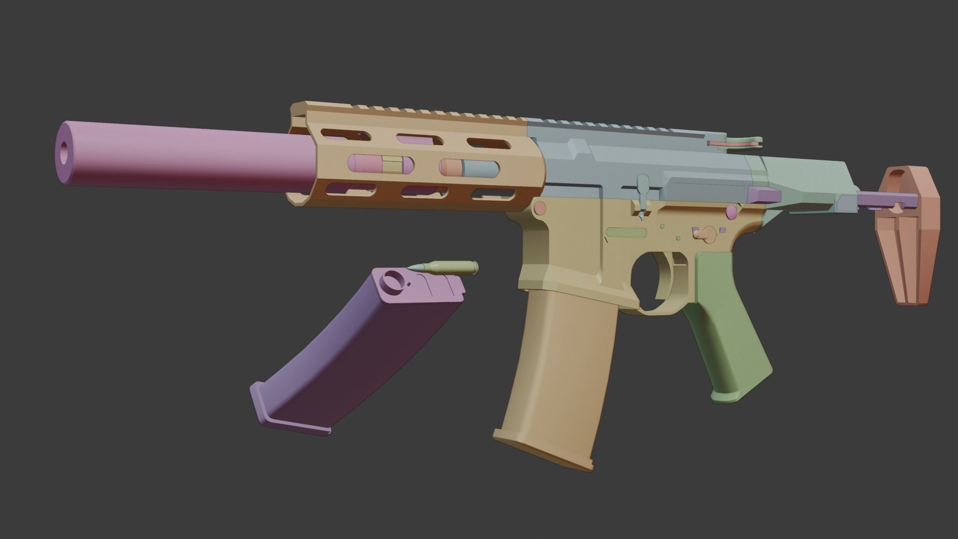 AAC Honey Badger Low-poly 3D model_25