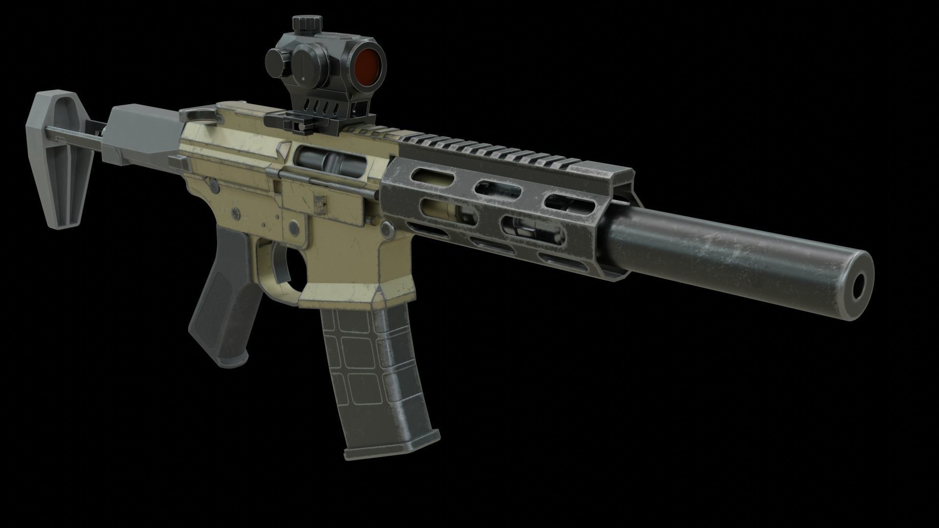 AAC Honey Badger Low-poly 3D model_8