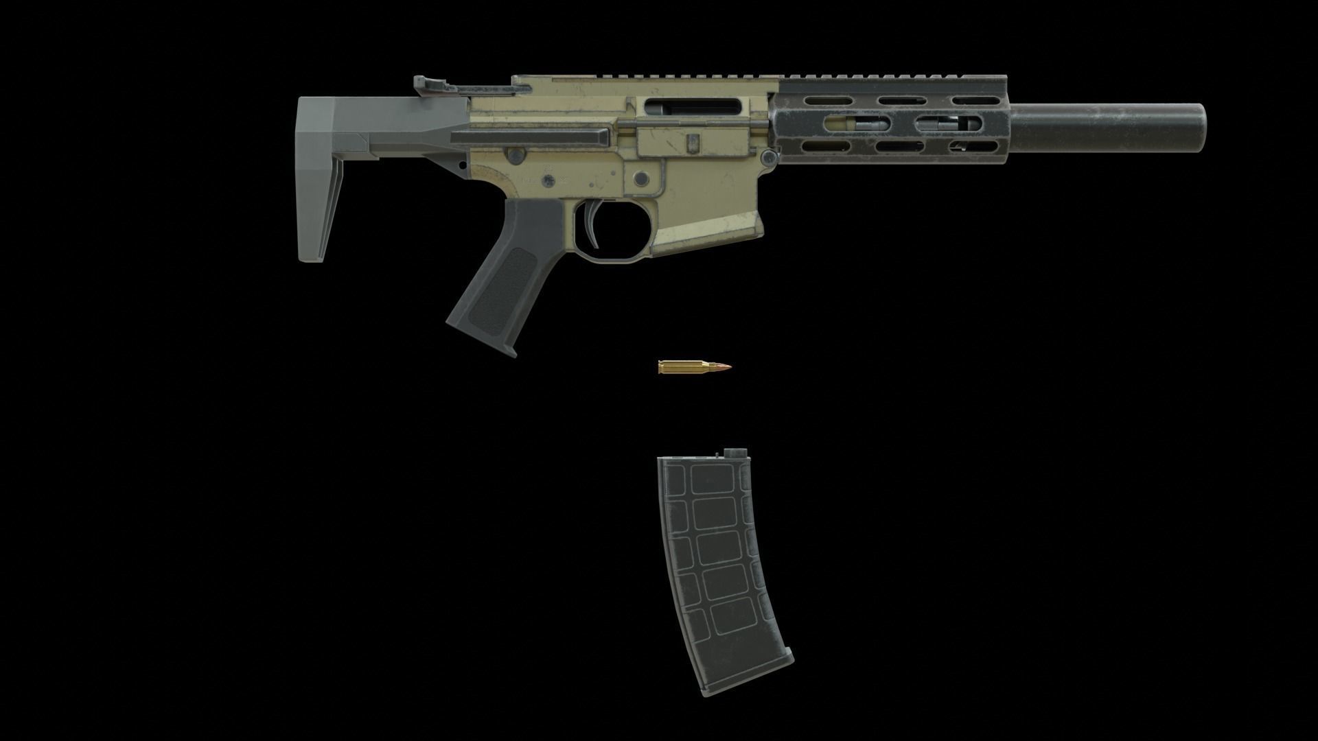 AAC Honey Badger Low-poly 3D model_18