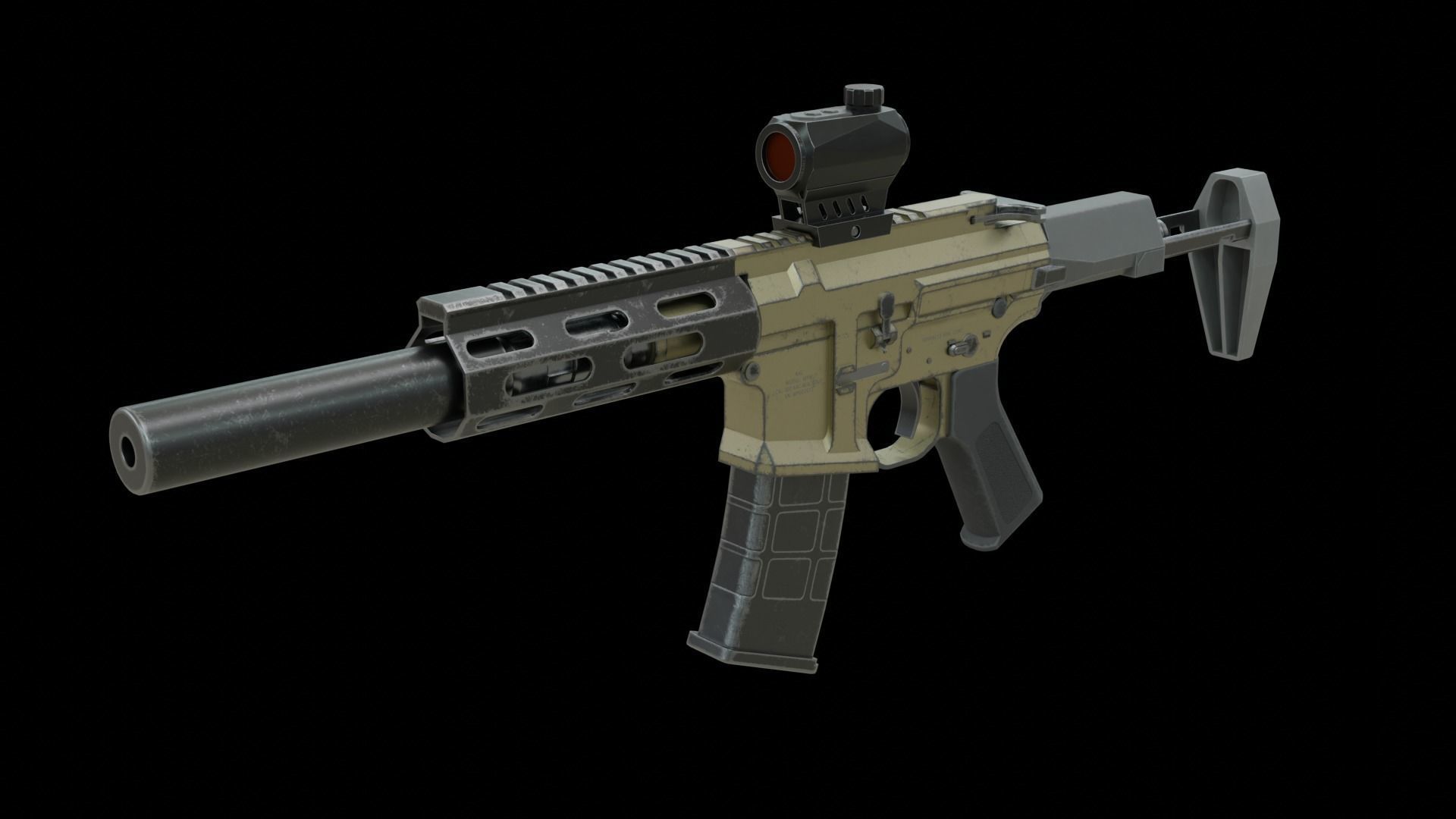 AAC Honey Badger Low-poly 3D model_9