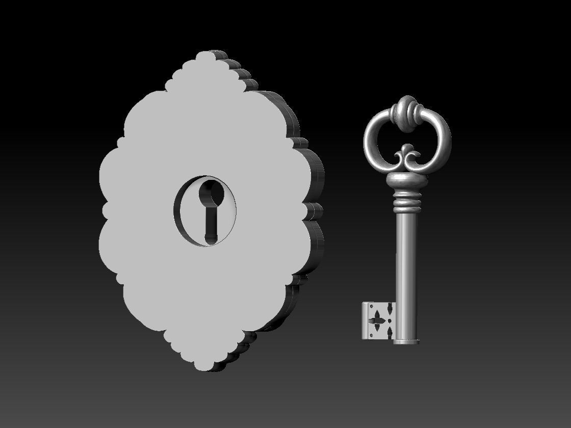 key and keyhole 3D print model_10