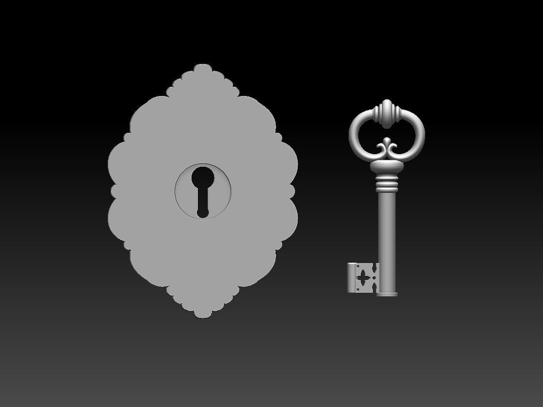 key and keyhole 3D print model_9
