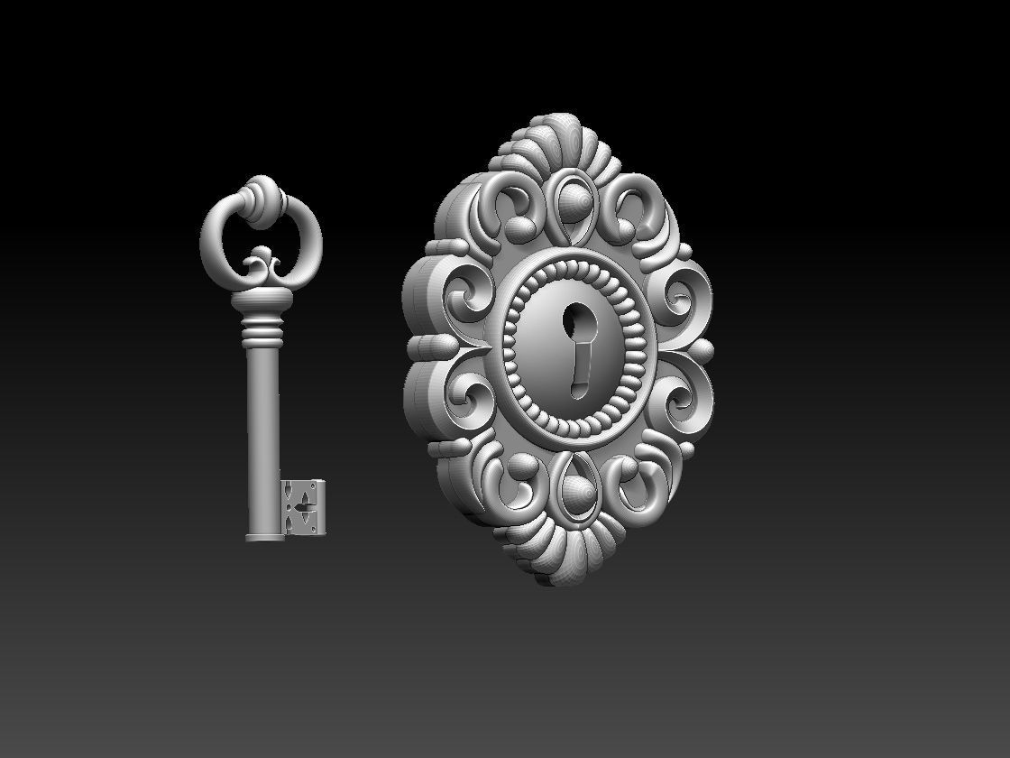 key and keyhole 3D print model_6