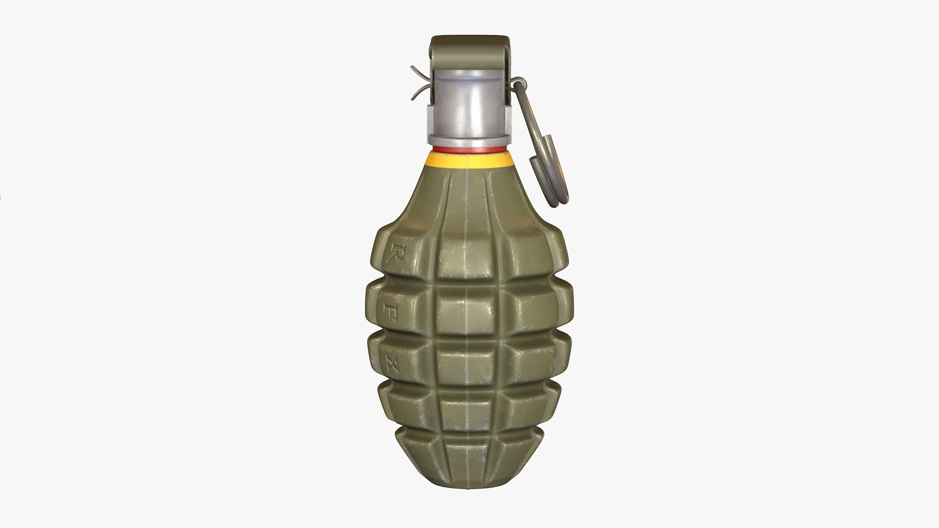 Hand Grenade Low-poly 3D model_4