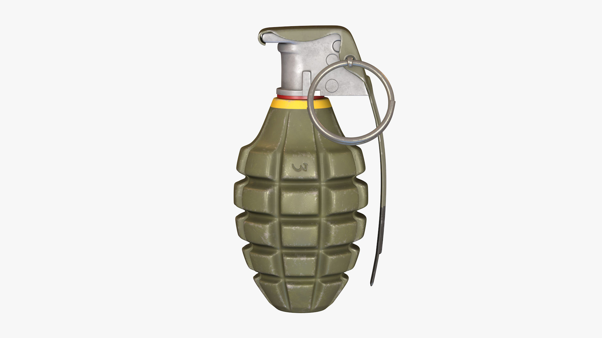 Hand Grenade Low-poly 3D model_5