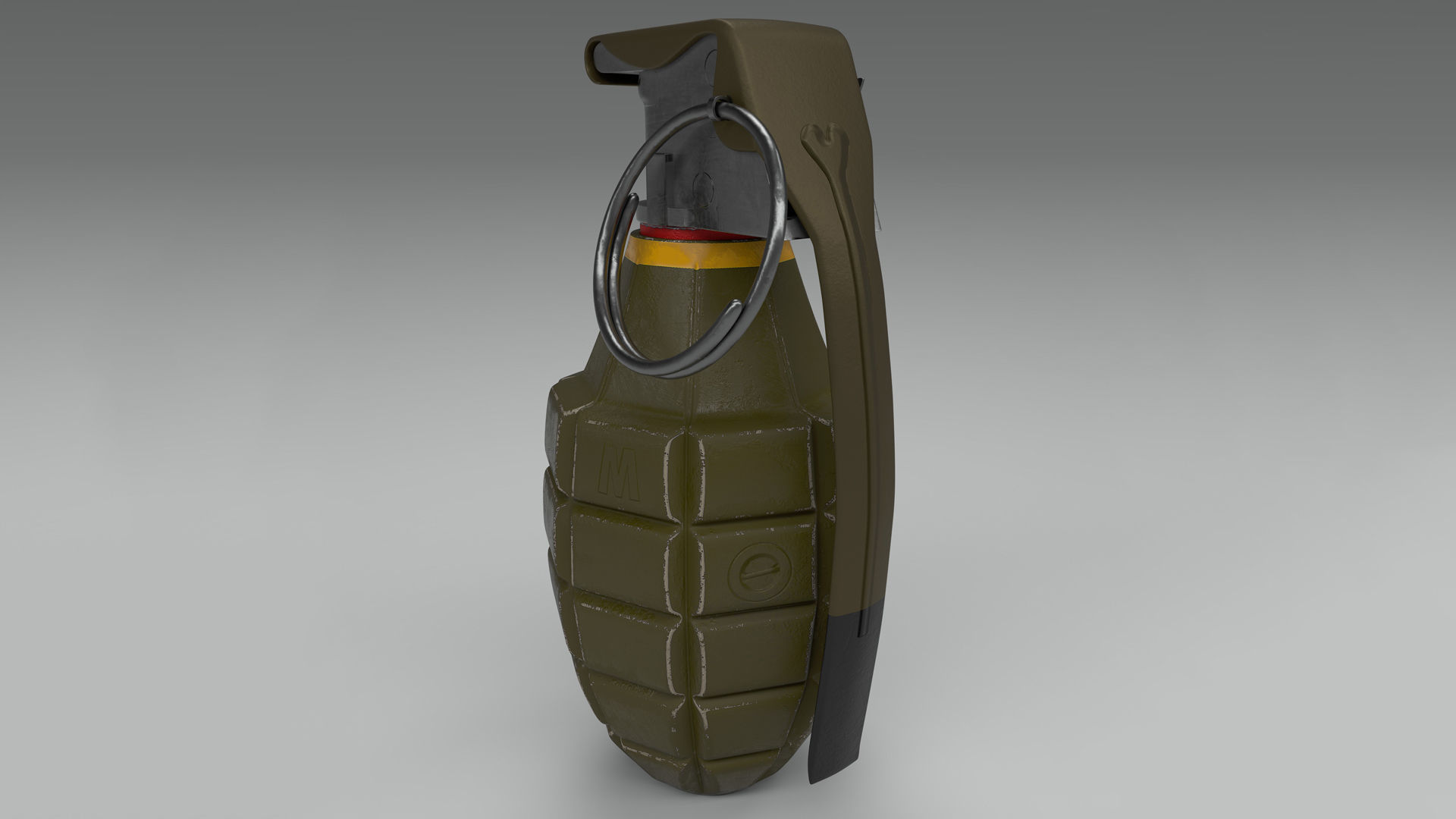 Hand Grenade Low-poly 3D model_1
