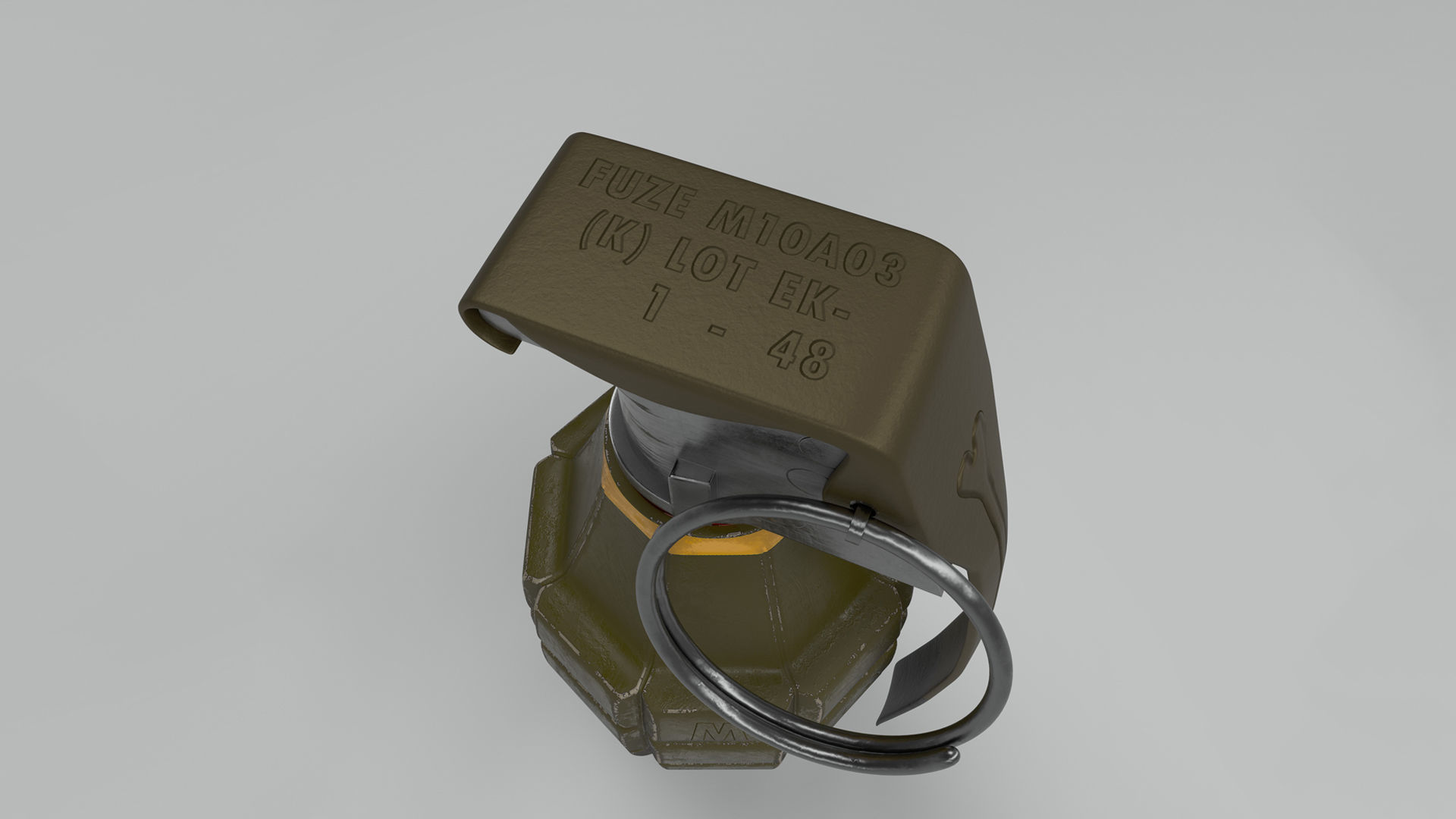Hand Grenade Low-poly 3D model_2