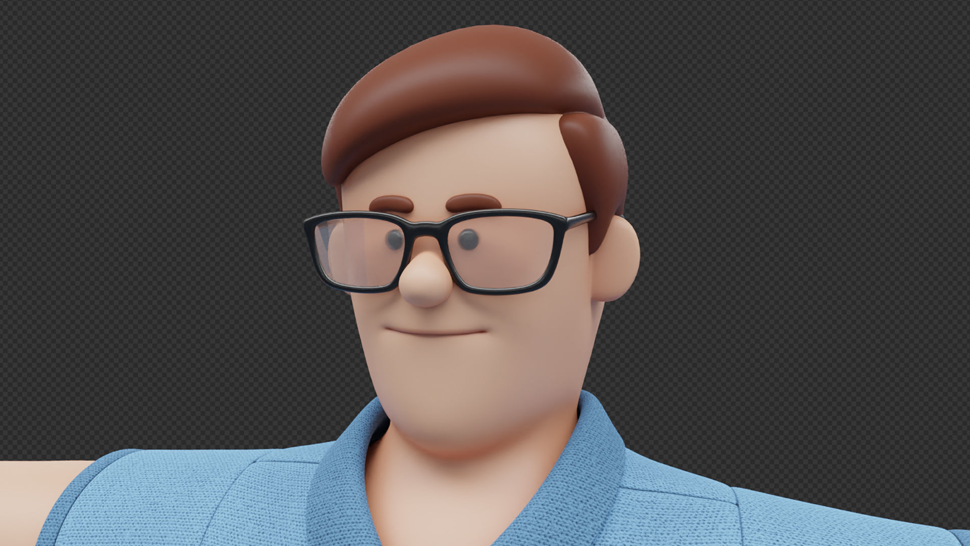 Customizable Cartoon Office  Illustration Character  Low-poly 3D model_26